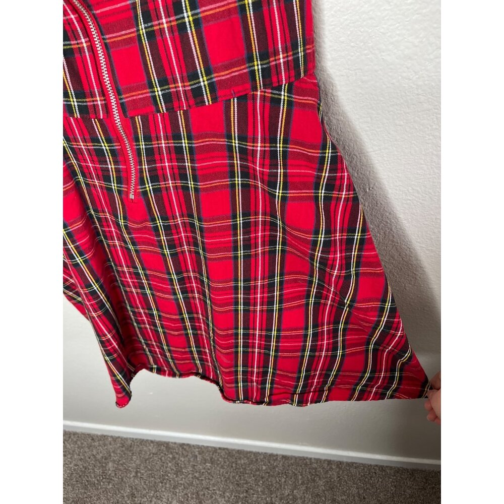 Hot Topic Womens Red Black Plaid O-Ring Shirtall size XXL - Picture 3 of 10